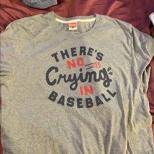 “There’s no crying in baseball” homage tee
